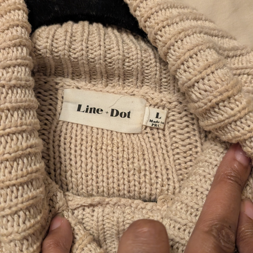 Line + Dot Cream Knit Sweater